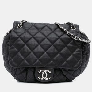 Chanel Black Large Lambskin Chain Around Flap  Bag, Shoulder Bags - Luxury Closet catalog