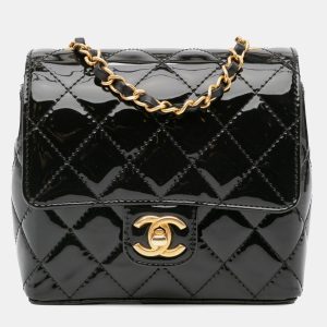 Chanel Black Mini Square Classic Patent Single Flap Bag, Shoulder Bags - Luxury Closet catalog