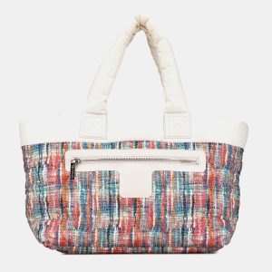 Chanel White Nylon Tweed Printed Coco Cocoon Tote Bag, Tote Handbags - Luxury Closet catalog