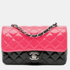 Chanel Black Pink Mini Rectangular Bicolor Patent Leather Flap Bag, Shoulder Bags - Luxury Closet catalog