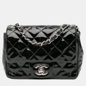 Chanel Black Patent Leather Mini Square Classic Single Flap Shoulder Bag, Shoulder Bags - Luxury Closet catalog