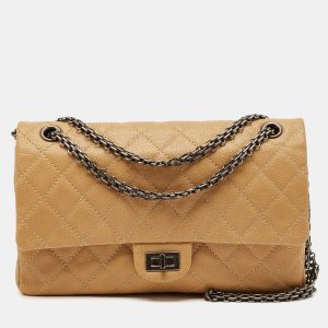 Chanel Beige Quilted Caviar Leather Classic 226 Reissue 2.55 Flap Bag, Shoulder Bags - Luxury Closet catalog