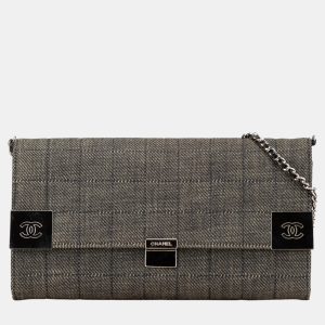 Chanel Grey Denim CC Choco Bar Chain Flap Shoulder Bag, Shoulder Bags - Luxury Closet catalog