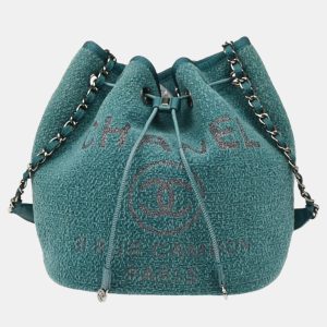Chanel Green Fabric Deauville Bucket Bag, Handbags - Luxury Closet catalog