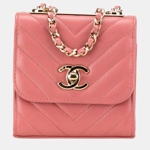 Chanel Pink Mini Chevron Lambskin Trendy CC Chain Wallet Bag, Shoulder Bags - Luxury Closet catalog