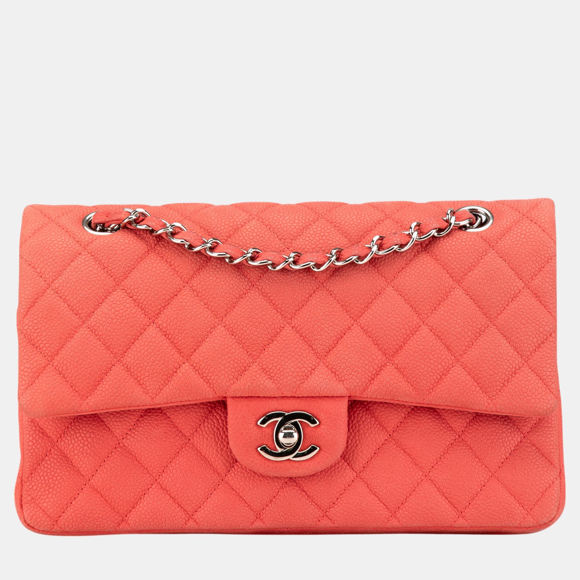 Chanel Pink Medium Classic Caviar Double Flap Bag, Shoulder Bags - Luxury Closet catalog