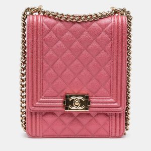 Chanel Pink North South Boy Flap Bag, Shoulder Bags - Luxury Closet catalog