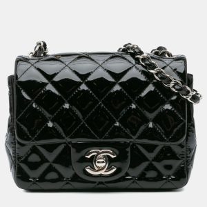 Chanel Black Patent Leather Mini Square Classic Single Flap Bag, Shoulder Bags - Luxury Closet catalog