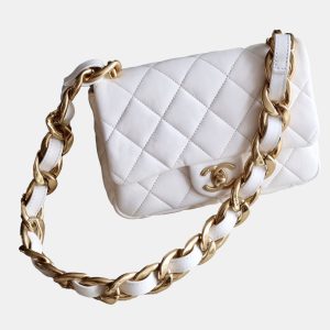 Chanel White Lambskin Candy Chain Flap Bag, Shoulder Bags - Luxury Closet catalog
