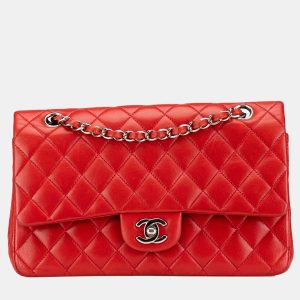 Chanel Red Medium Classic Lambskin Double Flap Bag, Shoulder Bags - Luxury Closet catalog