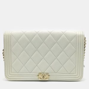 Chanel Cream Leather Caviar Boy WOC Mini Crossbody Bag, Wallets & Money Clips - Luxury Closet catalog