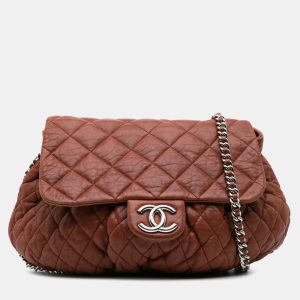 Chanel Brown Large Quilted Lambskin Chain Around Flap Bag, Shoulder Bags - Luxury Closet catalog