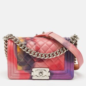Chanel Multicolor Quilted Leather Small Flower Power Boy Bag, Shoulder Bags - Luxury Closet catalog