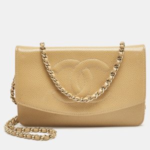 Chanel Beige Caviar Leather CC Timeless Wallet On Chain, Wallets & Money Clips - Luxury Closet catalog