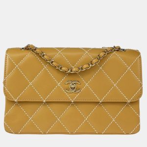 Chanel Beige Calfskin Wild Stitch Straight Flap Shoulder Bag, Shoulder Bags - Luxury Closet catalog