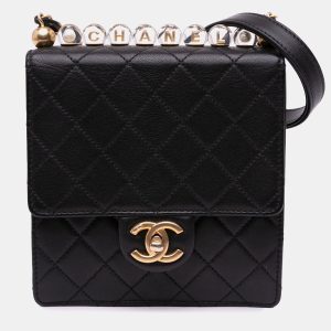 Chanel Black Small Lambskin Chic Pearls Flap Bag, Shoulder Bags - Luxury Closet catalog