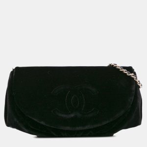 Chanel Black Velvet CC Half Moon Wallet on Chain, Wallets & Money Clips - Luxury Closet catalog