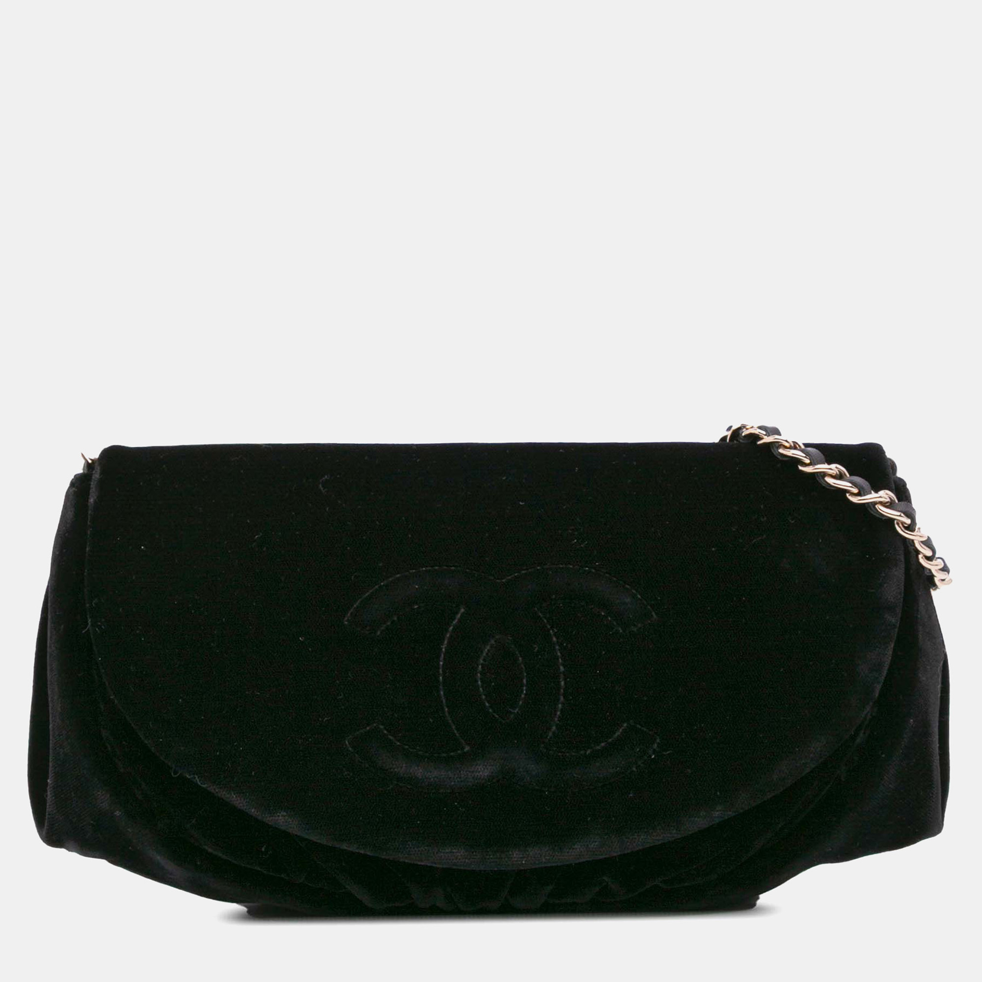 Chanel Black Velvet CC Half Moon Wallet on Chain, Wallets & Money Clips - Luxury Closet catalog