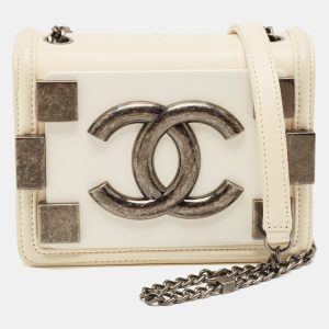 Chanel Off White Quilted Leather and Plexiglass Mini Boy Brick Flap Bag, Handbags - Luxury Closet catalog