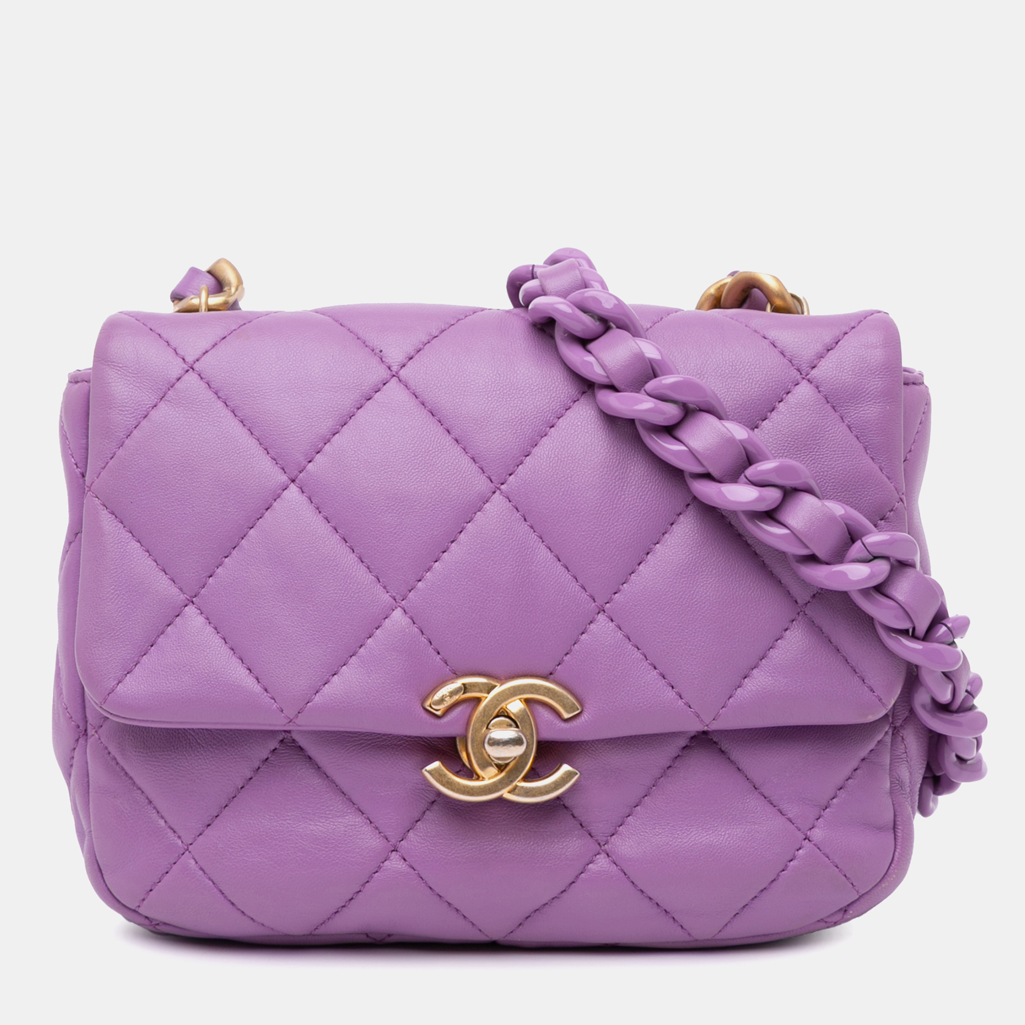 Chanel Purple Lambskin Quilted Mini Candy Chain Flap Bag, Shoulder Bags - Luxury Closet catalog