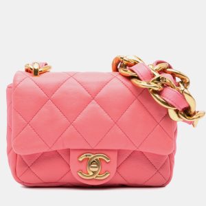 Chanel Pink Lambskin Quilted Funky Town Mini Flap Bag, Shoulder Bags - Luxury Closet catalog