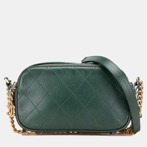 Chanel Dark Green Leather Calfskin Double Zip Camera Bag, Handbags - Luxury Closet catalog