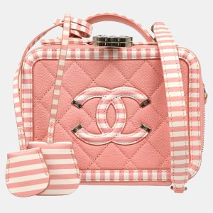 Chanel Pink Caviar Leather Filigree Vanity Shoulder Bag, Shoulder Bags - Luxury Closet catalog
