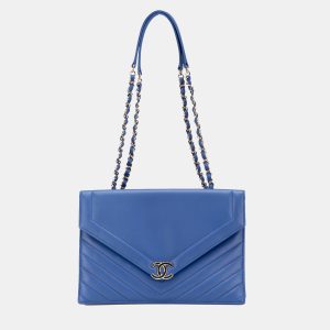 Chanel Blue Chevron Calfskin Coco Envelope Shoulder Bag, Shoulder Bags - Luxury Closet catalog