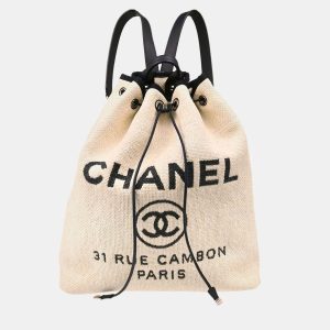 Chanel White Straw Deauville Backpack, Backpacks - Luxury Closet catalog
