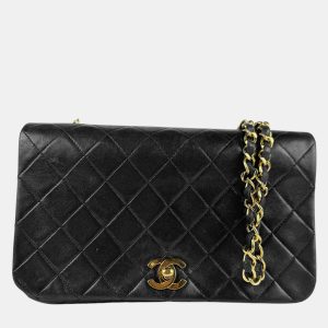 Chanel Black Lambskin Full Flap Shoulder Bag, Shoulder Bags - Luxury Closet catalog