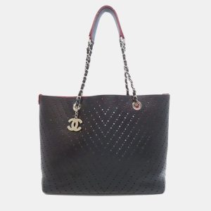Chanel Black Leather Punching Tote Bag, Tote Handbags - Luxury Closet catalog