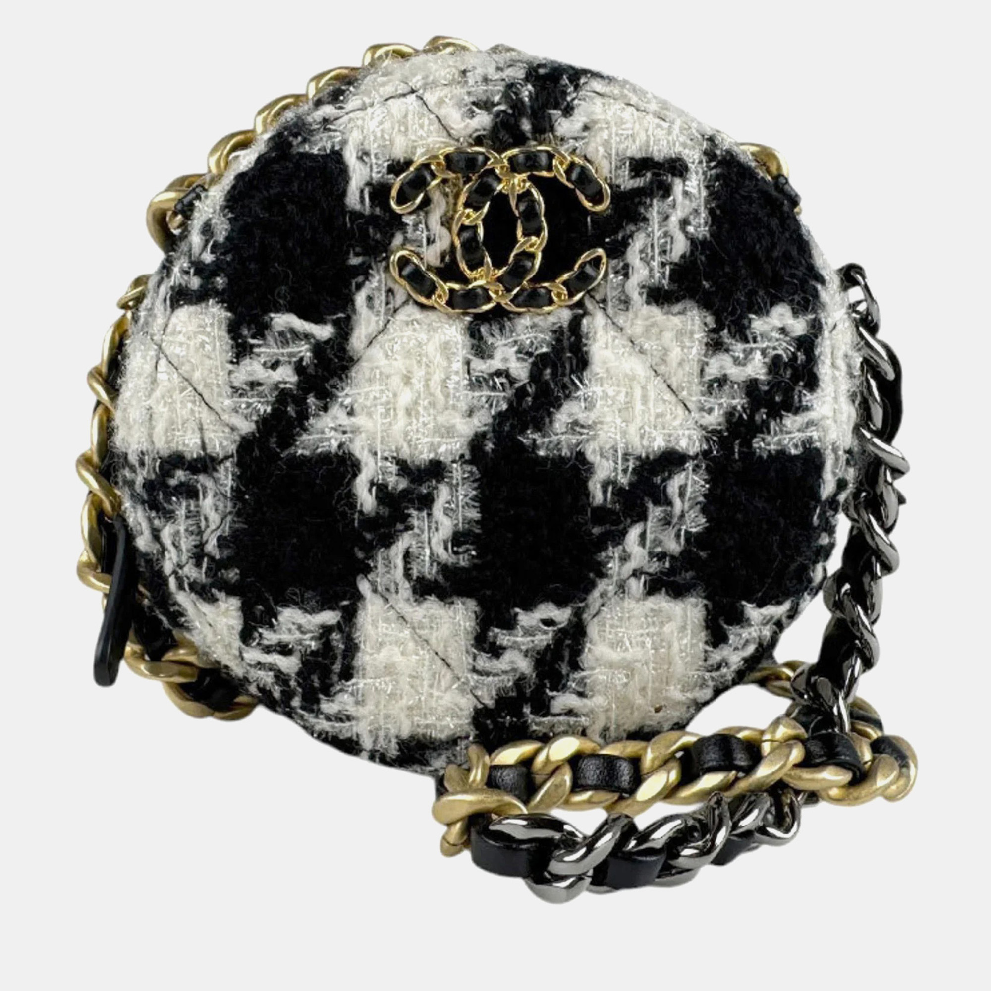 Chanel Black Off-White Tweed Shoulder Bag, Shoulder Bags - Luxury Closet catalog