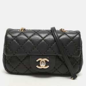 Chanel Black Quilted Patent Leather Extra Mini CC Paris-Salzburg Classic Flap Bag, Handbags - Luxury Closet catalog