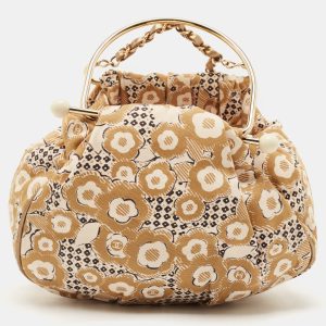 Chanel Beige Camellia Print Canvas CC Metal Handle Hobo, Shoulder Bags - Luxury Closet catalog