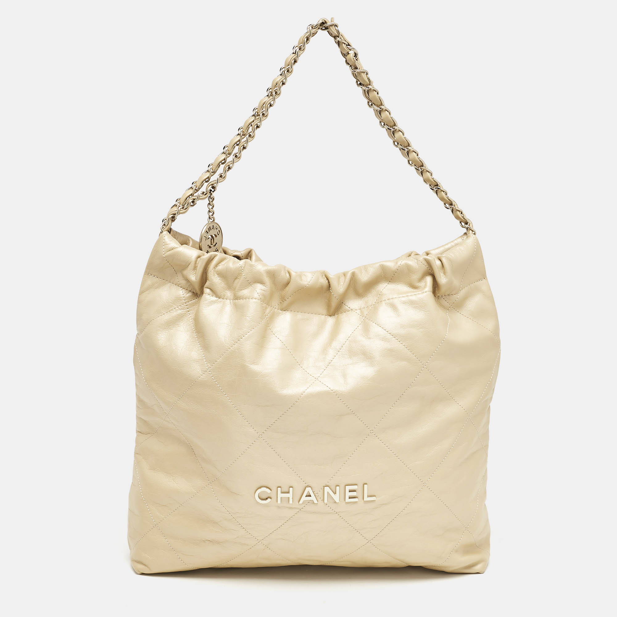 Chanel Cream Quilted Leather 22 Bag, Shoulder Bags - Luxury Closet catalog