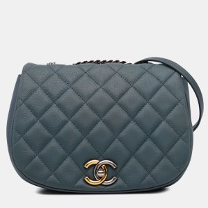 Chanel Navy Blue Small Quilted Caviar Casual Pocket Flap Bag, Shoulder Bags - Luxury Closet catalog