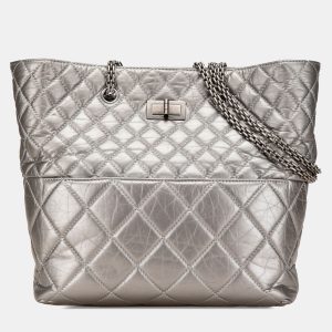Chanel Silver Reissue 2.55 Quilted Aged Calfskin Tote Bag, Tote Handbags - Luxury Closet catalog