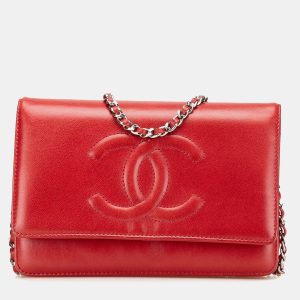 Chanel Red CC Calfskin Wallet On Chain, Wallets & Money Clips - Luxury Closet catalog