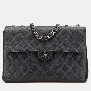 Chanel Black Jumbo Quilted Caviar Single Flap, Shoulder Bags - Luxury Closet catalog