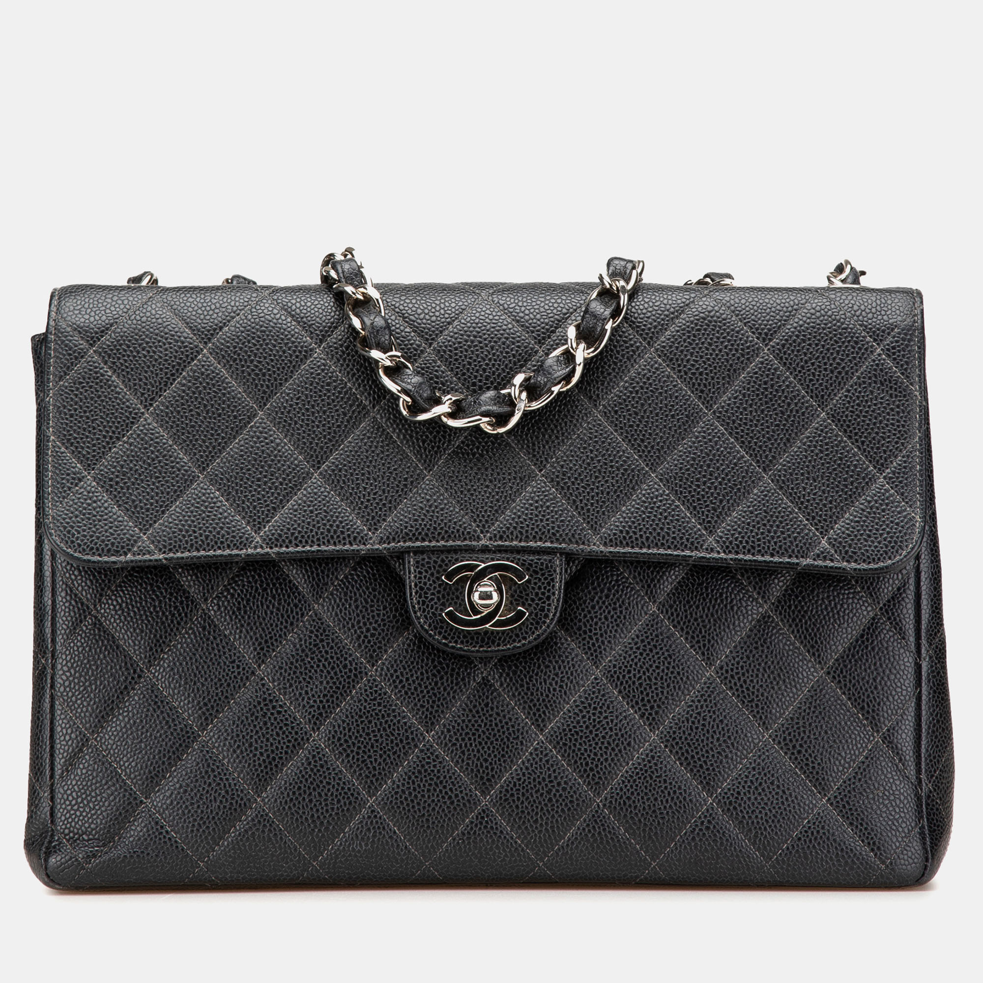 Chanel Black Jumbo Quilted Caviar Single Flap, Shoulder Bags - Luxury Closet catalog