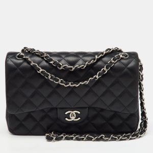 Chanel Black Quilted Leather Large Classic Double Flap Bag, Shoulder Bags - Luxury Closet catalog