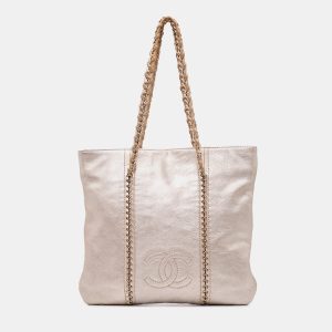 Chanel Gold Metallic Goatskin Luxe Ligne Tote, Tote Handbags - Luxury Closet catalog