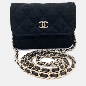 Chanel Black Fabric mini chain crossbody bag, Handbags - Luxury Closet catalog