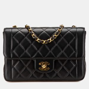 Chanel Black Medium CC Quilted Lambskin Border Single Flap, Shoulder Bags - Luxury Closet catalog