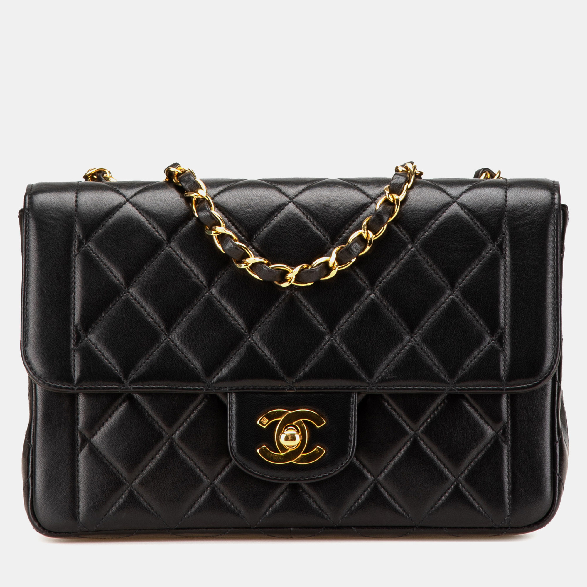 Chanel Black Medium CC Quilted Lambskin Border Single Flap, Shoulder Bags - Luxury Closet catalog