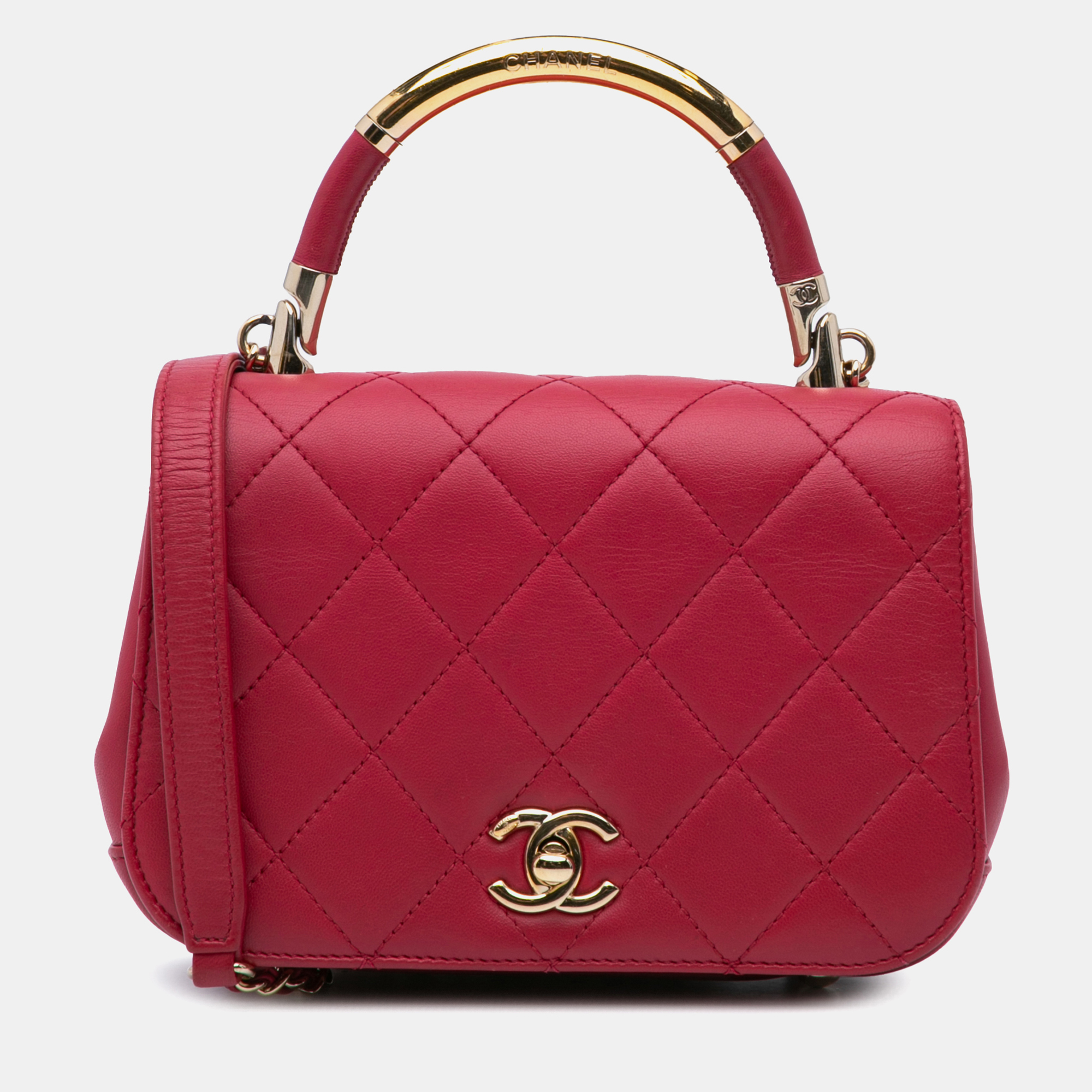 Chanel Pink Mini Quilted Lambskin Carry Chic Flap, Shoulder Bags - Luxury Closet catalog