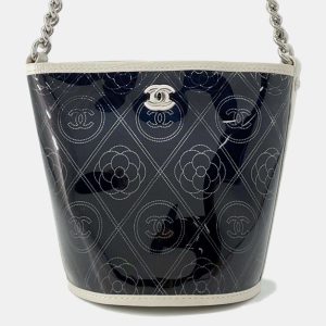 Chanel Cc Logo Camellia Plastics Black/White Plastics Leather Bucket Bag, Handbags - Luxury Closet catalog