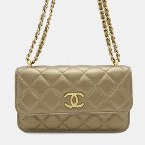Chanel Gold Lambskin Phone Case Shoulder Bag, Shoulder Bags - Luxury Closet catalog