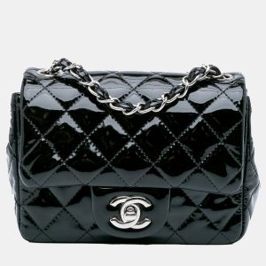 Chanel Black Mini Square Classic Patent Single Flap, Shoulder Bags - Luxury Closet catalog