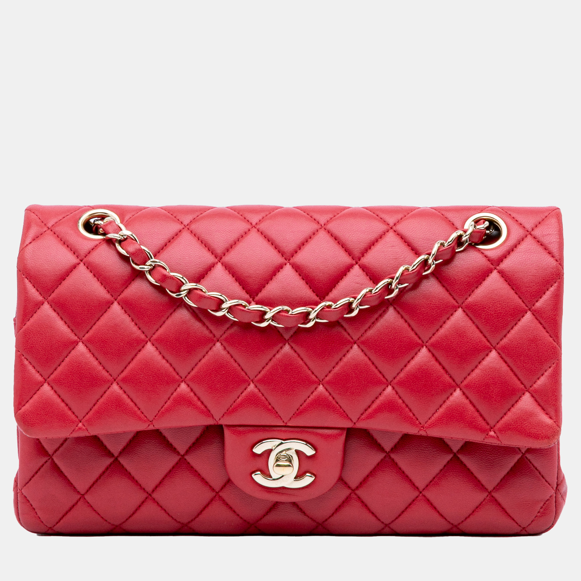 Chanel Red Medium Classic Lambskin Double Flap, Shoulder Bags - Luxury Closet catalog